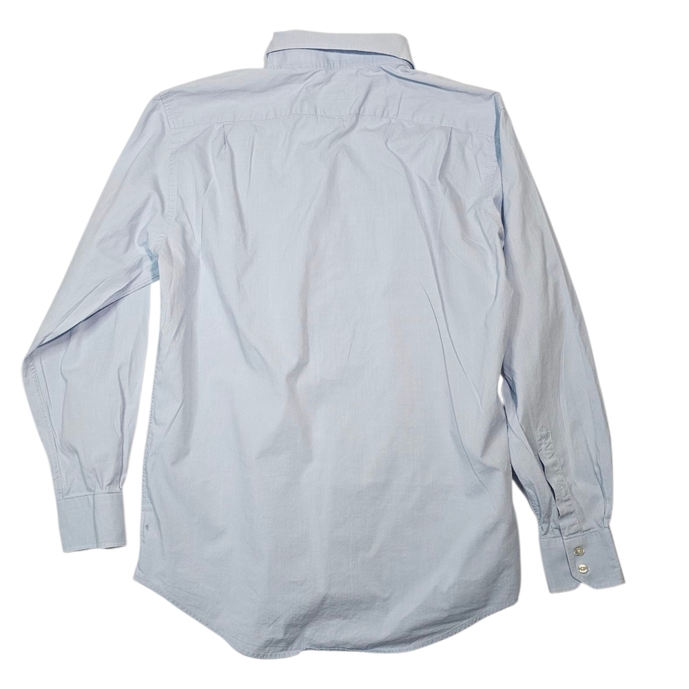 Lacoste Mens Sz 42 Long Sleeve light blue soft denim Shirt Regular Fit - Picture 3 of 12
